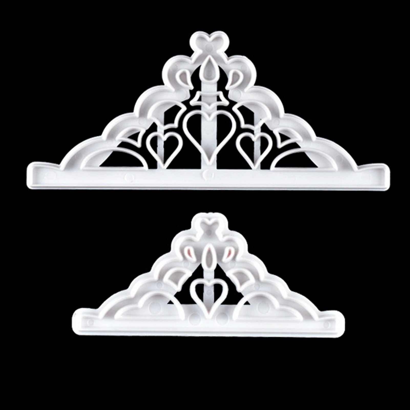 2 Pcs Crown Cutters Set Princess Crown Mold Tiara Cutter Cake Decorating Mold for DIY Birthday Party Dinner V1294-YM0512-3118220261211