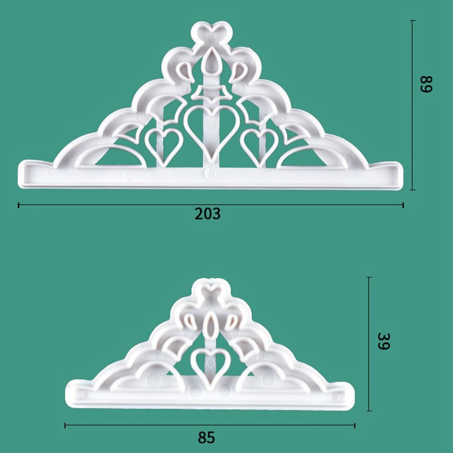 2 Pcs Crown Cutters Set Princess Crown Mold Tiara Cutter Cake Decorating Mold for DIY Birthday Party Dinner V1294-YM0512-3118220261211