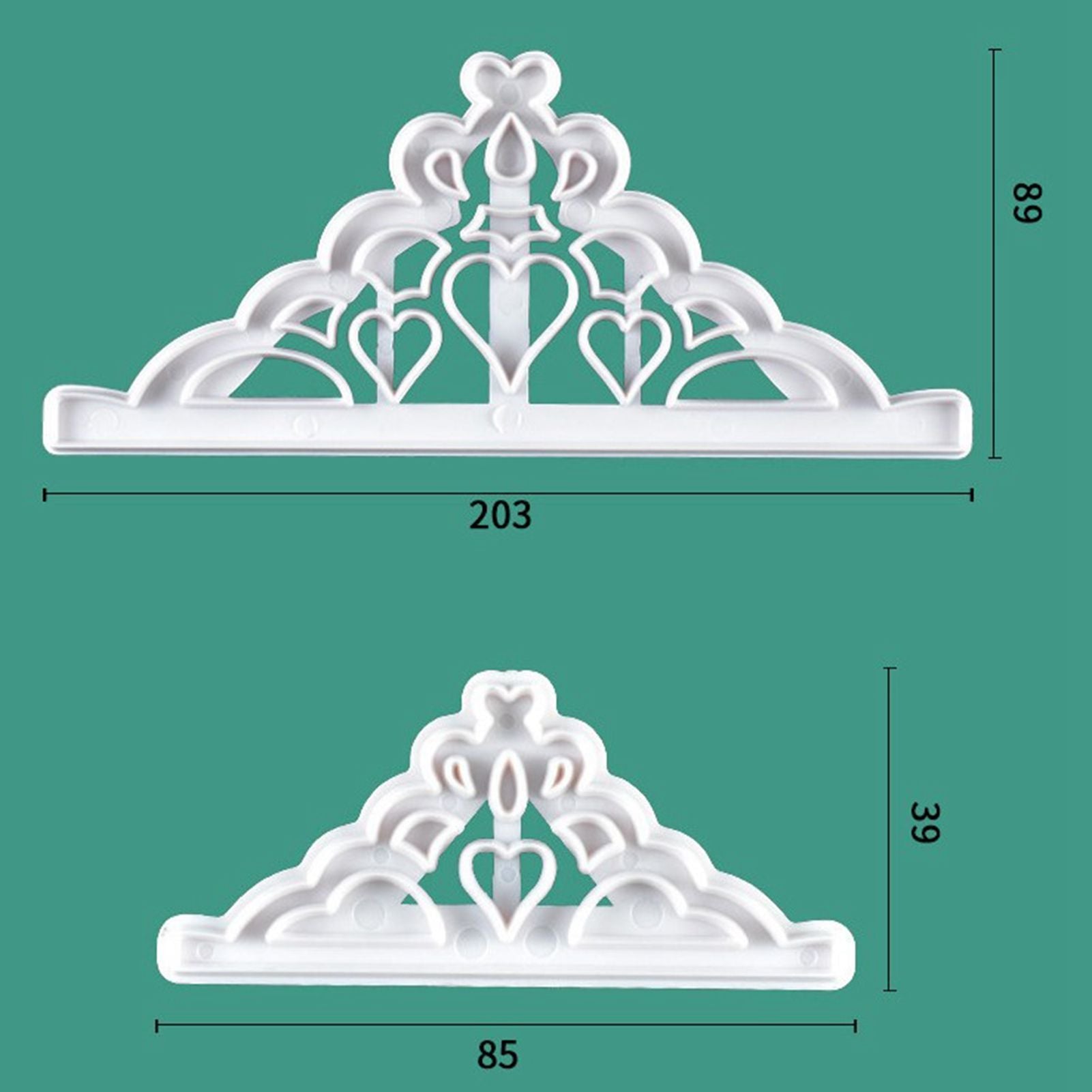 2 Pcs Crown Cutters Set Princess Crown Mold Tiara Cutter Cake Decorating Mold for DIY Birthday Party Dinner V1294-YM0512-3118220261211