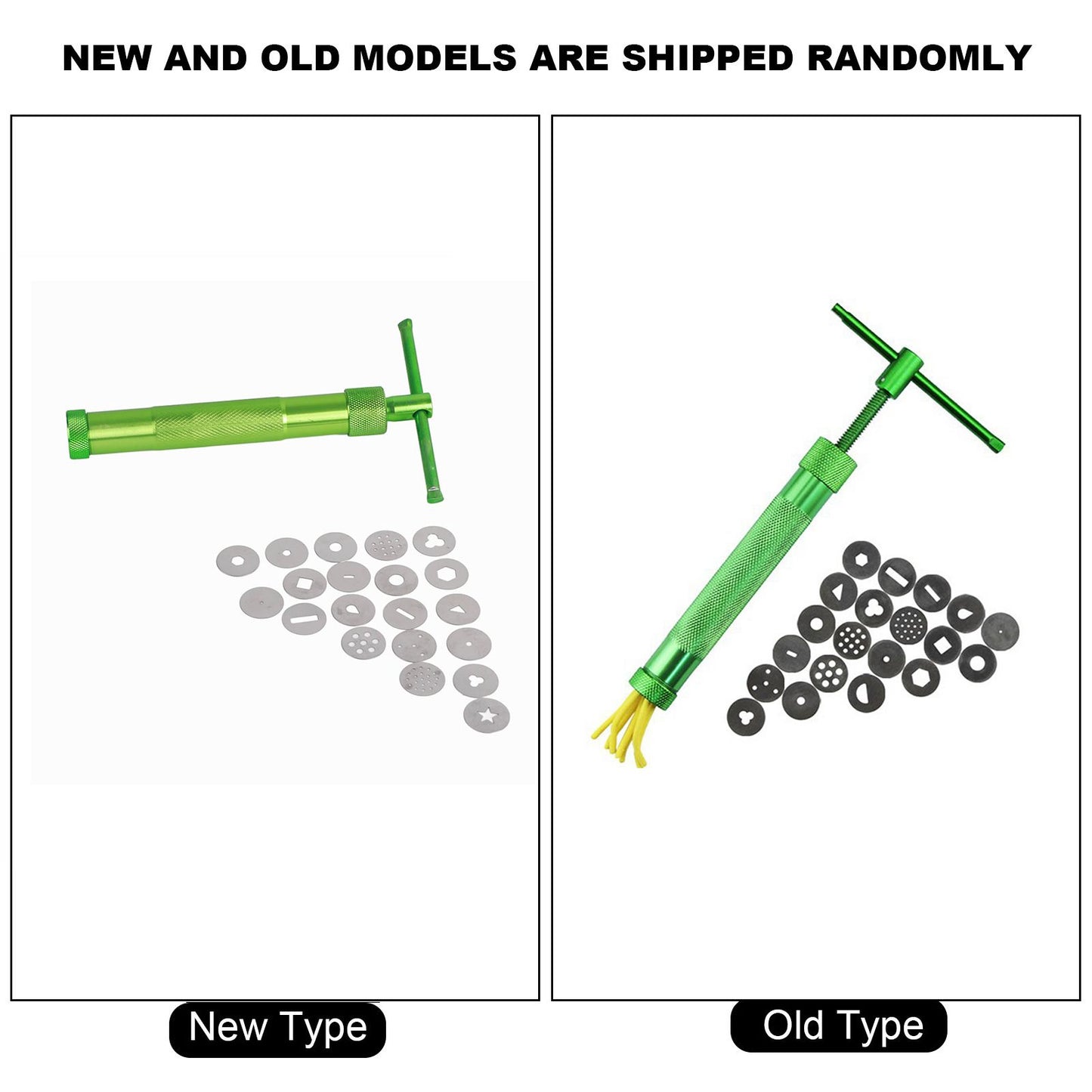 Green Clay Extruder Stainless Steel Clay Extruder Fondant Cake Sculpture Polymer Clay Tools Cake Decorating V1294-YM0512-3118220261711