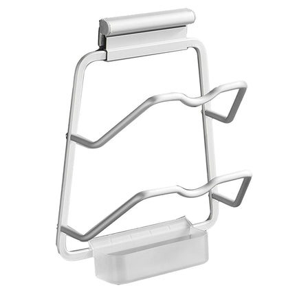 Pot Lid Holder Drilling Free Wall Mounted Space Saving Aluminium Hand Polishing Rustproof for Kitchen 2 Layer V1294-YM0512-3118220264711