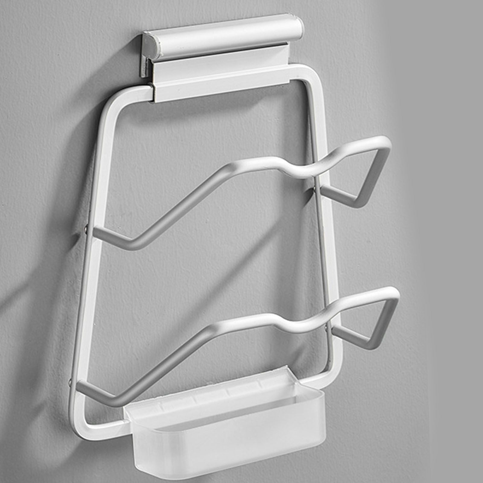 Pot Lid Holder Drilling Free Wall Mounted Space Saving Aluminium Hand Polishing Rustproof for Kitchen 2 Layer V1294-YM0512-3118220264711