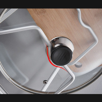 Pot Lid Holder Drilling Free Wall Mounted Space Saving Aluminium Hand Polishing Rustproof for Kitchen 2 Layer V1294-YM0512-3118220264711