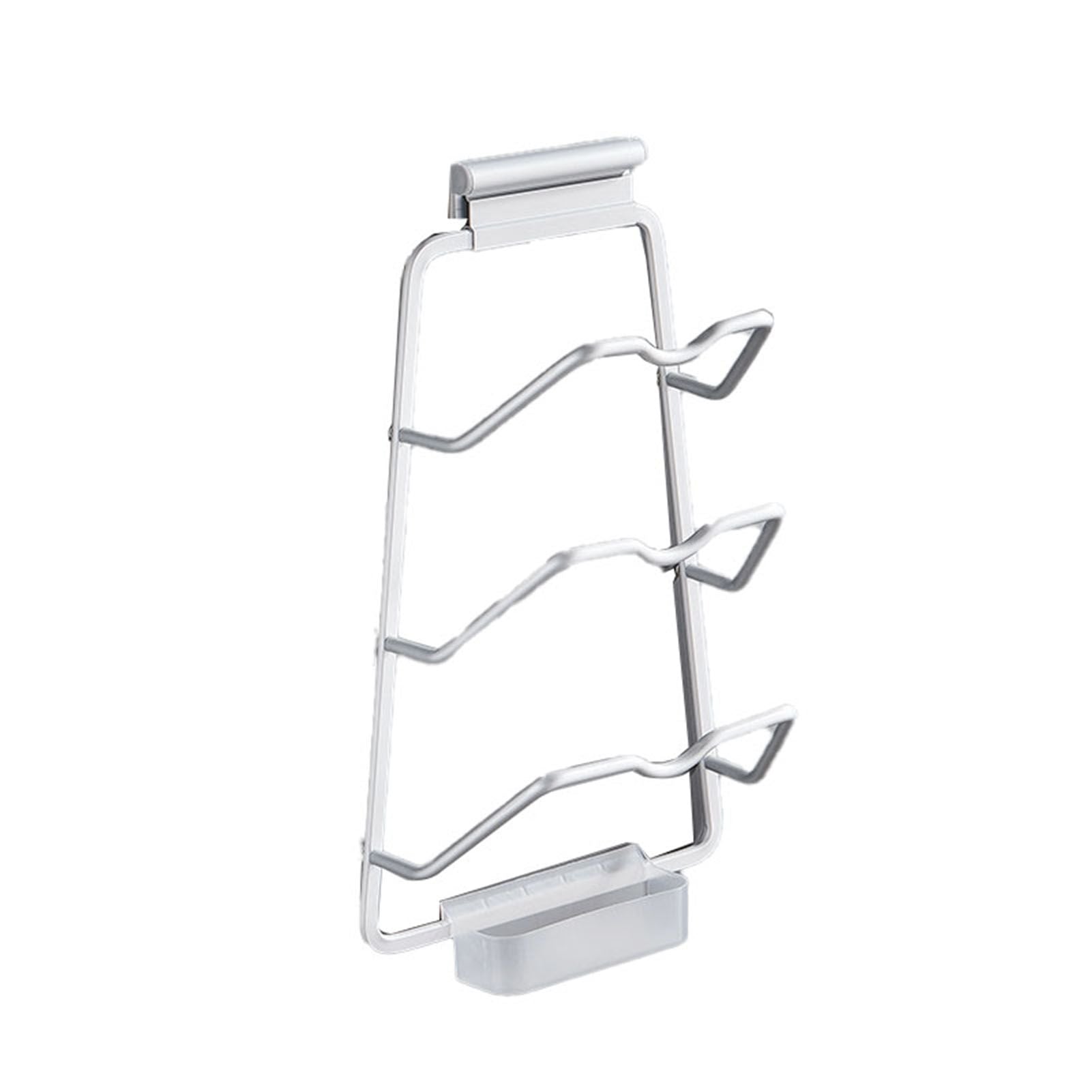 Pot Lid Holder Drilling Free Wall Mounted Space Saving Aluminium Hand Polishing Rustproof for Kitchen 3 Layer V1294-YM0512-3118220264712