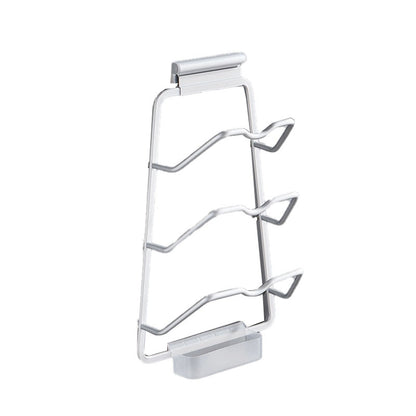 Pot Lid Holder Drilling Free Wall Mounted Space Saving Aluminium Hand Polishing Rustproof for Kitchen 3 Layer V1294-YM0512-3118220264712