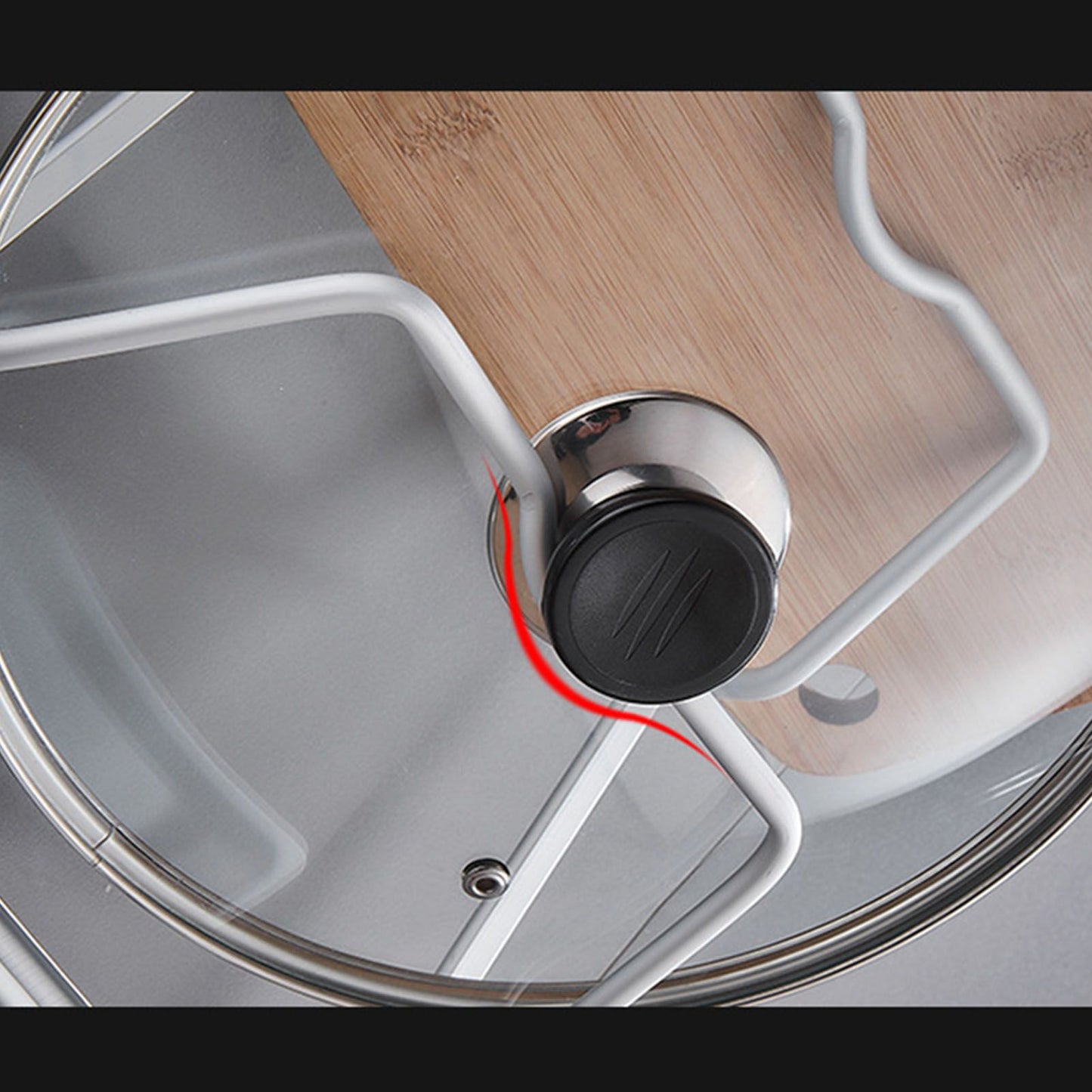 Pot Lid Holder Drilling Free Wall Mounted Space Saving Aluminium Hand Polishing Rustproof for Kitchen 3 Layer V1294-YM0512-3118220264712