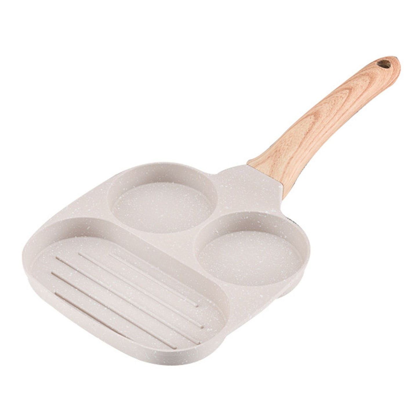 3 in 1 Breakfast Pan Nonstick Aluminum Alloy Labor Saving Pancake Frying Pan for Egg Bacon Universal Type V1294-YM0512-3118220265212