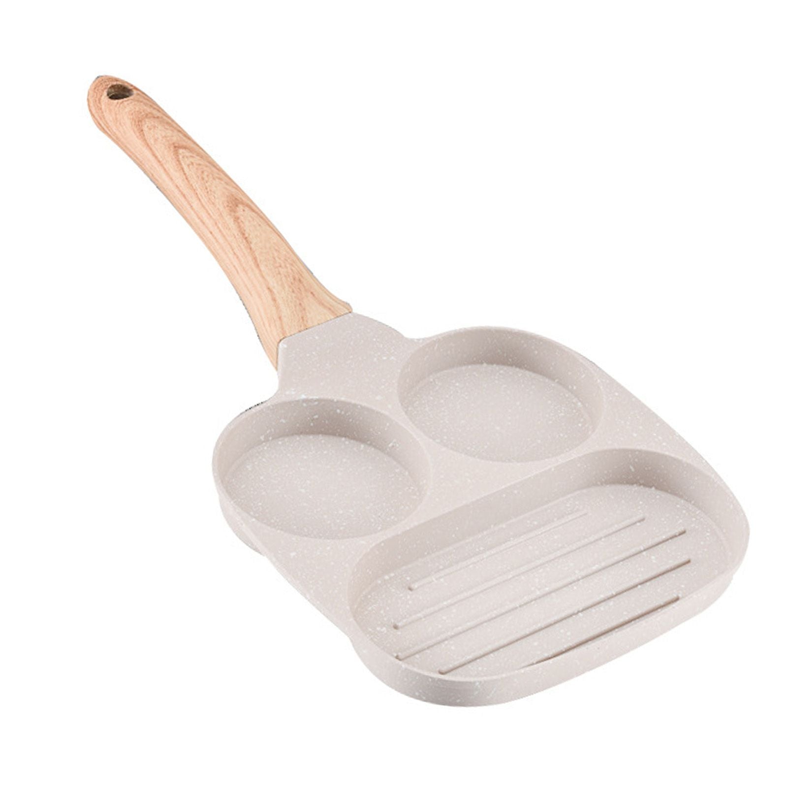 3 in 1 Breakfast Pan Nonstick Aluminum Alloy Labor Saving Pancake Frying Pan for Egg Bacon Universal Type V1294-YM0512-3118220265212