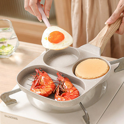 3 in 1 Breakfast Pan Nonstick Aluminum Alloy Labor Saving Pancake Frying Pan for Egg Bacon Universal Type V1294-YM0512-3118220265212
