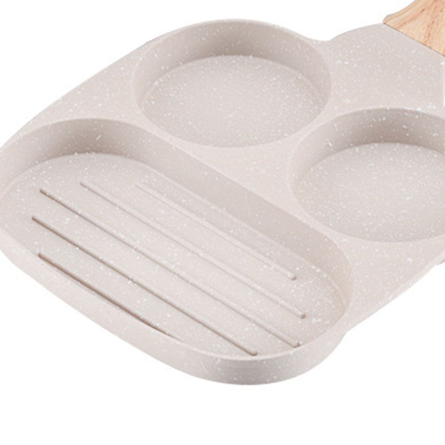 3 in 1 Breakfast Pan Nonstick Aluminum Alloy Labor Saving Pancake Frying Pan for Egg Bacon Universal Type V1294-YM0512-3118220265212