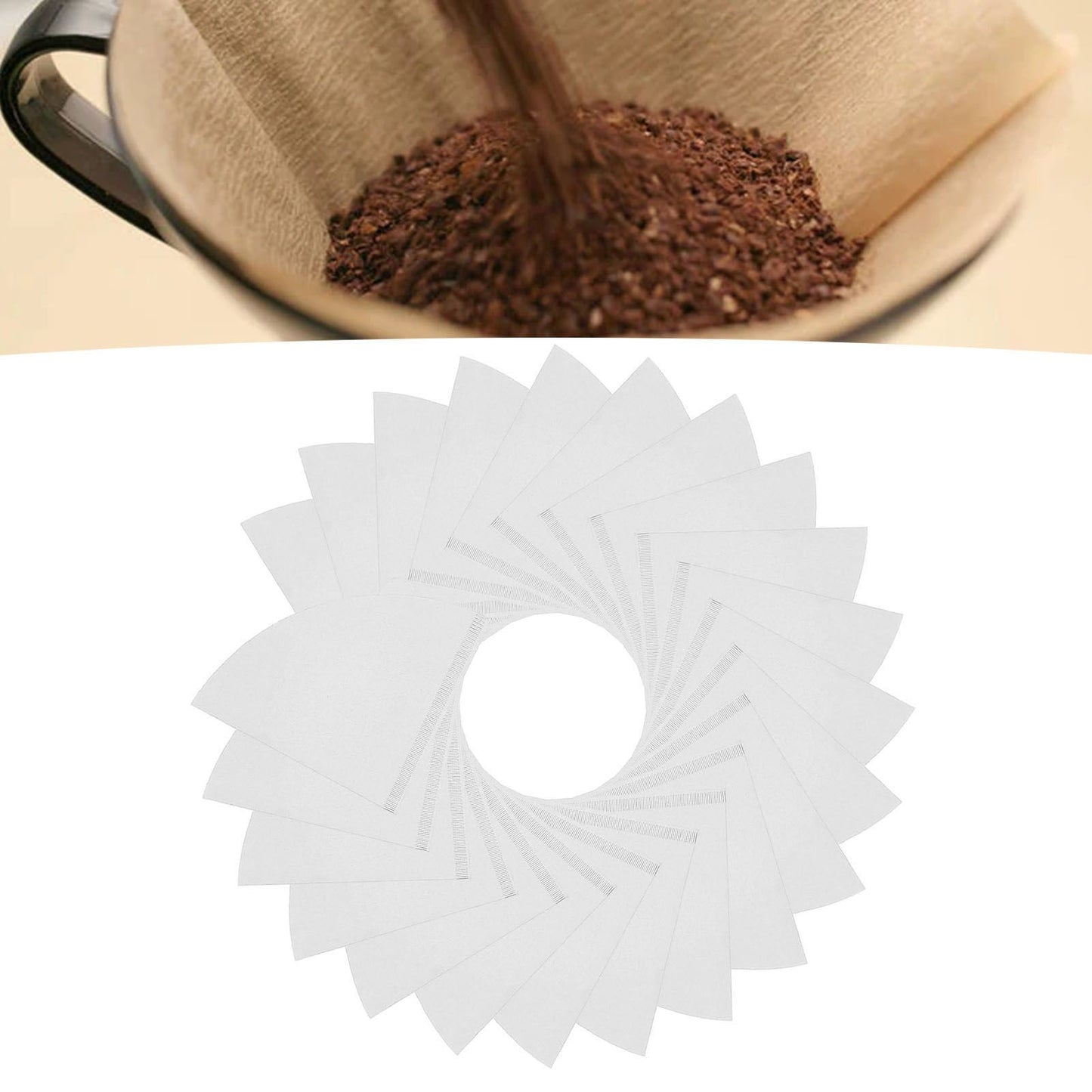 100 Pieces Filter Cone Coffee Filters 2 to 4 Cup Natural Disposable Coffee Filter Paper for Home Cafe V1294-YM0512-3118220266111
