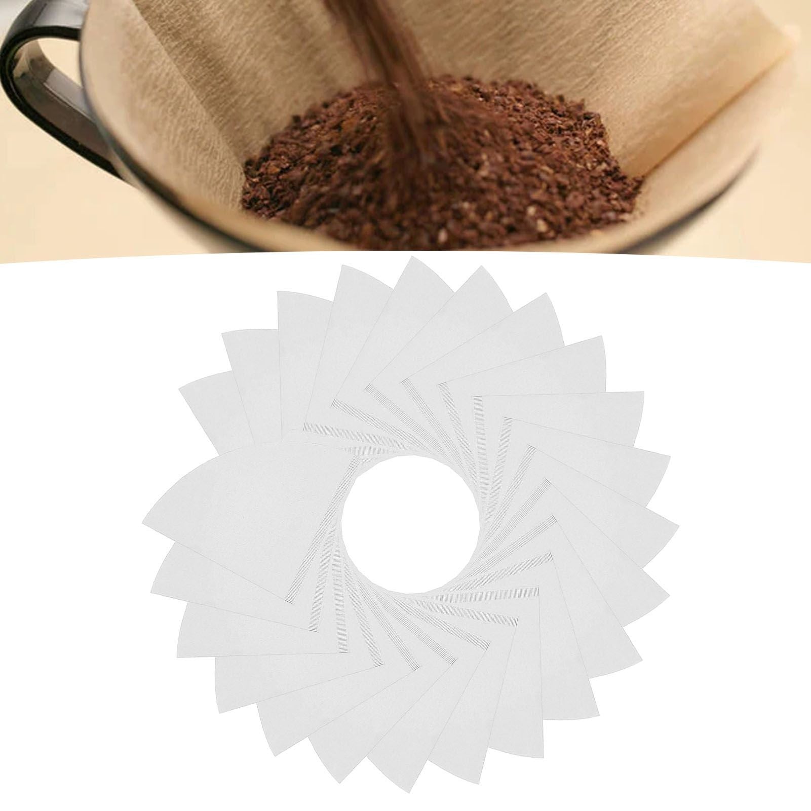 100 Pieces Filter Cone Coffee Filters 2 to 4 Cup Natural Disposable Coffee Filter Paper for Home Cafe V1294-YM0512-3118220266111