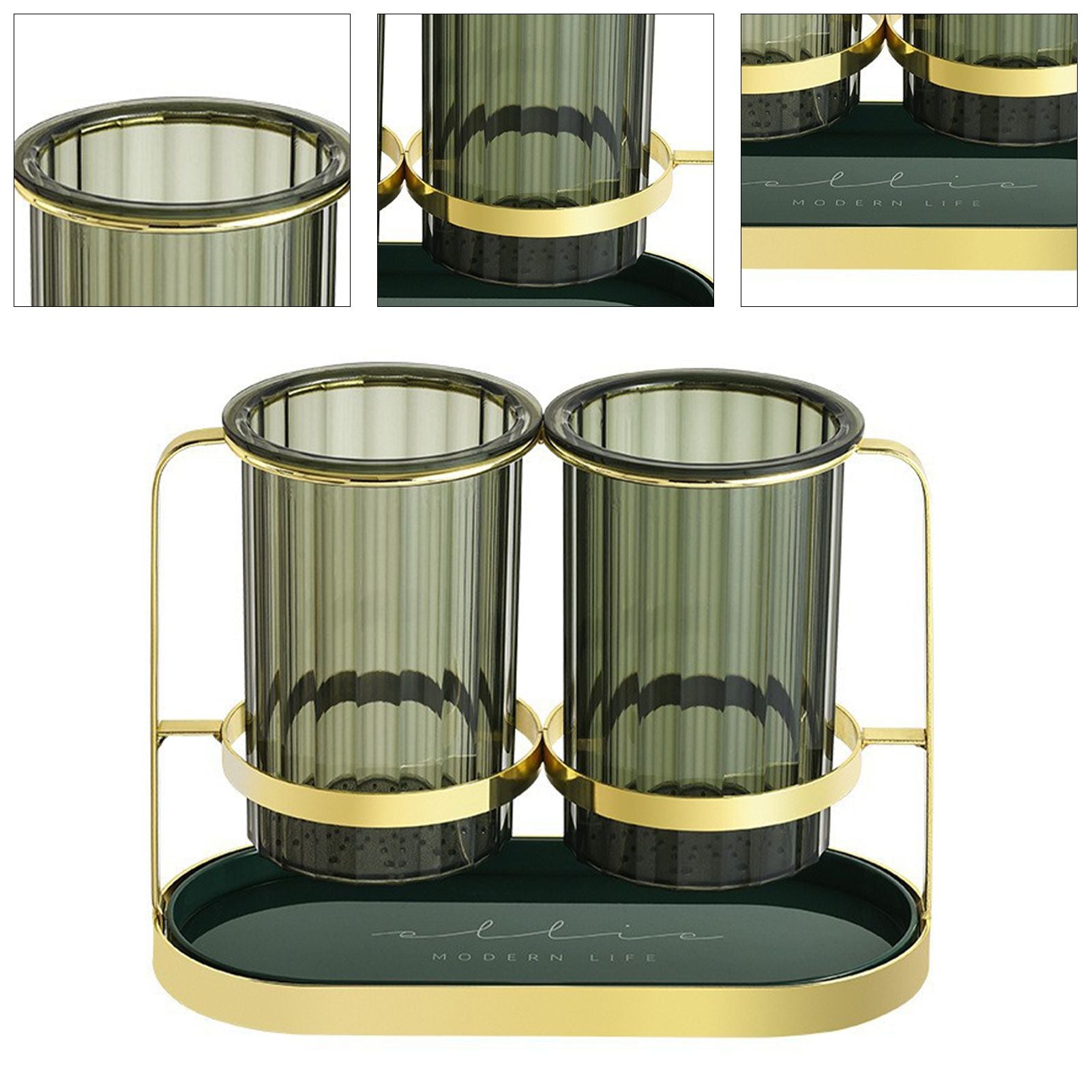 Chopsticks Drying Holder Iron PET Transparent Chopsticks Drying Caddy for Spoons Kitchen Green Gold V1294-YM0512-3118220266212