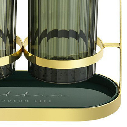 Chopsticks Drying Holder Iron PET Transparent Chopsticks Drying Caddy for Spoons Kitchen Green Gold V1294-YM0512-3118220266212