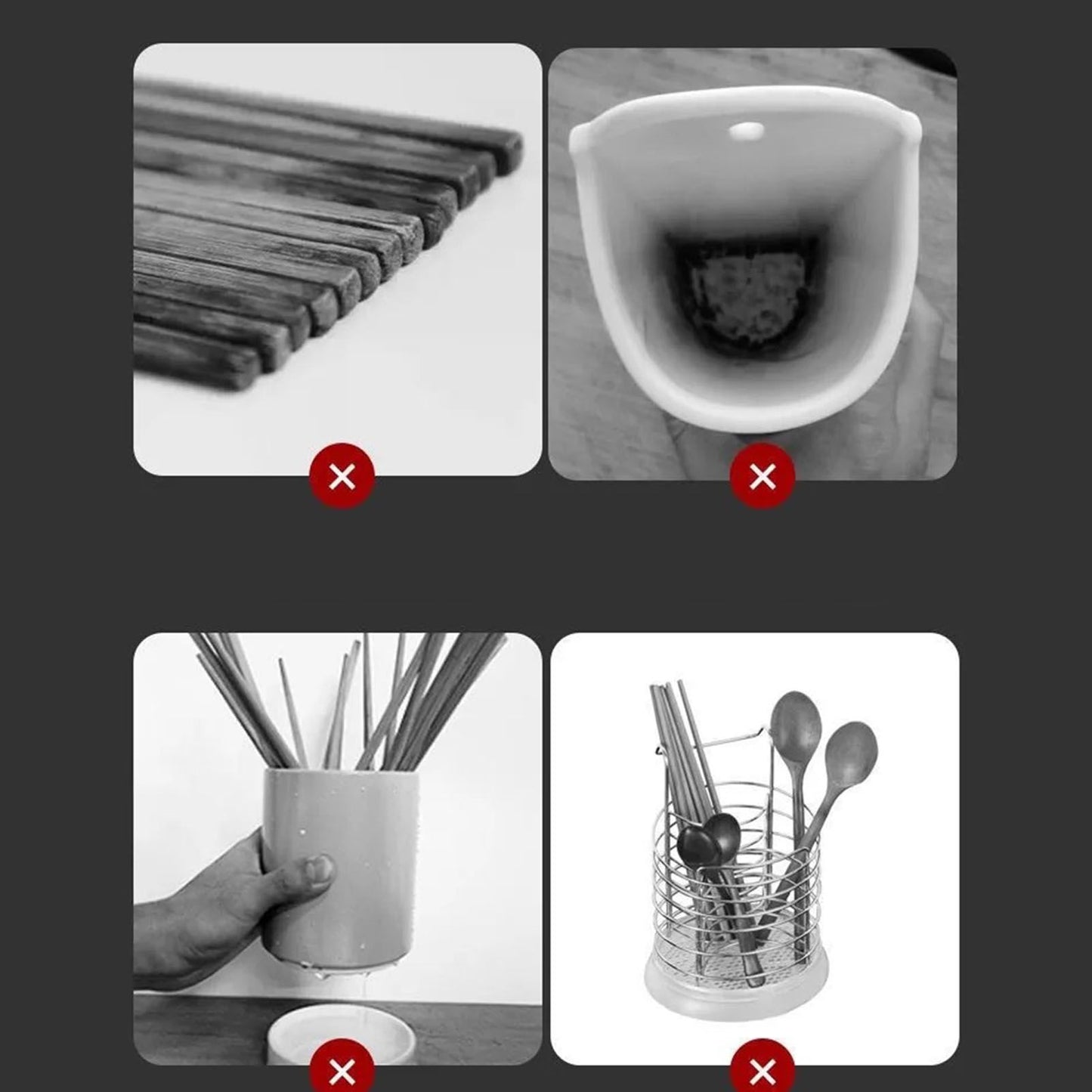 Wall Mounted Chopsticks Cage Home Multifunctional Dustproof Draining Cage Punch Free Tableware Storage Box V1294-YM0512-3118220266314