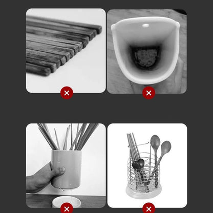 Wall Mounted Chopsticks Cage Home Multifunctional Dustproof Draining Cage Punch Free Tableware Storage Box V1294-YM0512-3118220266314