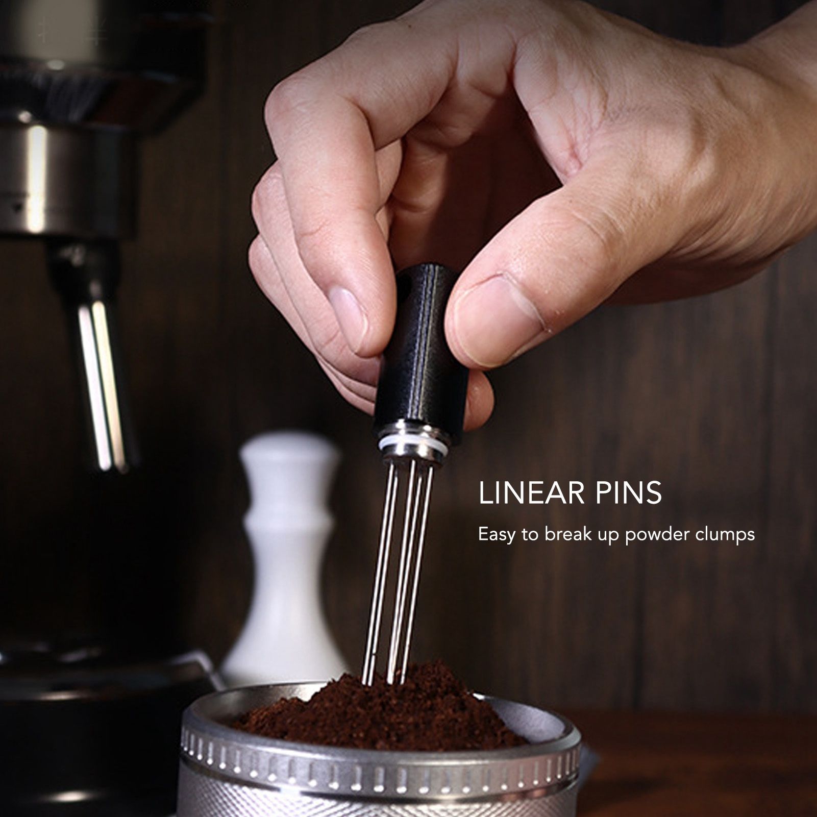 Coffee Stirrer Tool Stainless Steel Portable Coffee Needle Distributor For Italian Coffee Maker Black V1294-YM0512-3118220266912