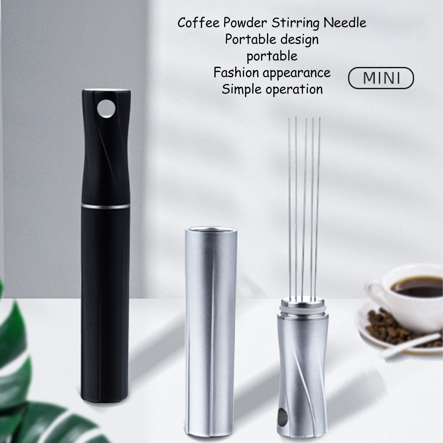 Coffee Powder Stirring Needle Professional 304 Stainless Steel Coffee Stirring Tool with Cover for Coffee V1294-YM0512-3118220267012