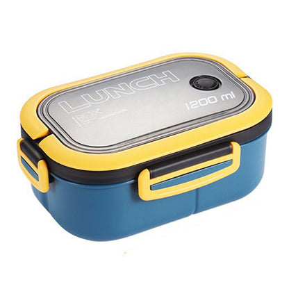 1200ml Bento Lunch Box Double Layer Insulation Lunch Box Container with Fork Spoon for Students Office V1294-YM0512-3118220267412