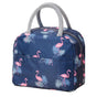 Insulated Lunch Bag Large Capacity Flamingo Pattern Portable Thickened Zipper Lunch Bag for School Work Navy V1294-YM0512-3118220267512