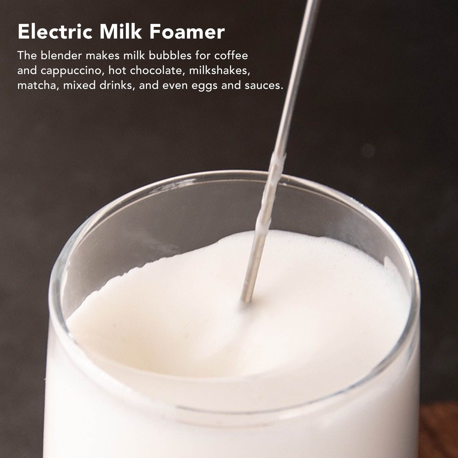 Household Electric Milk Frother Automatic Handheld Milk Foam Maker Coffee Stirring Bar Kitchen Drink Foamer V1294-YM0512-3118220268811