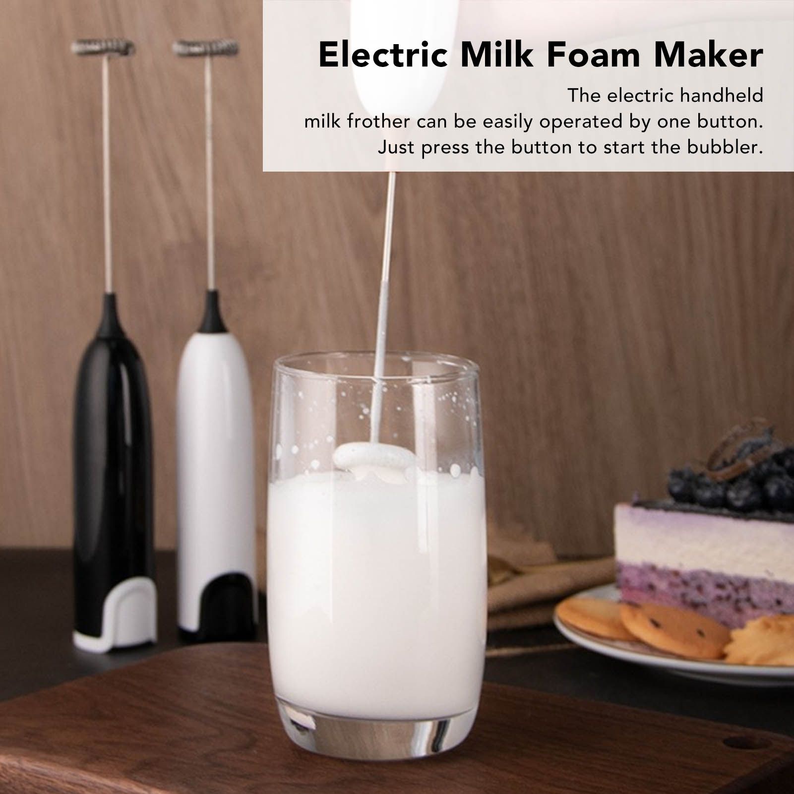 Household Electric Milk Frother Automatic Handheld Milk Foam Maker Coffee Stirring Bar Kitchen Drink Foamer V1294-YM0512-3118220268812