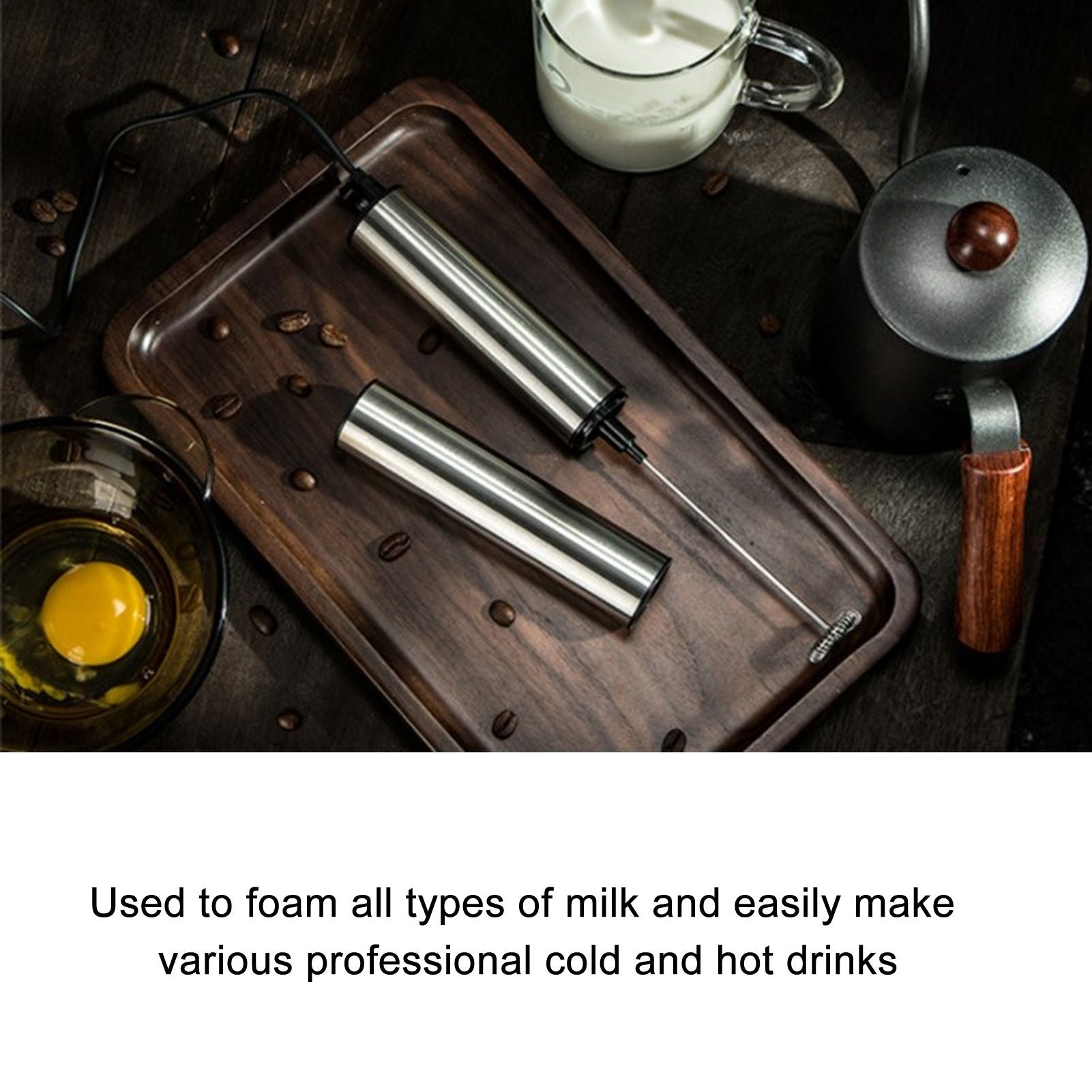 Electric Mini Blender Handheld Auto Stainless Steel Detachable Milk Foamer for Home Kitchen V1294-YM0512-3118220269111