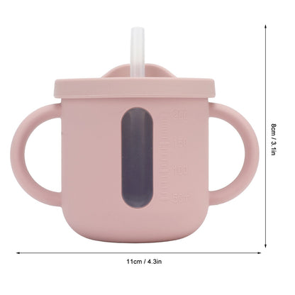 Silicone Sippy Cups Double Handles Lightweight Toddler Training Cup with Tight Leakproof Cover for Home V1294-YM0512-3118220269311