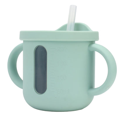 Silicone Sippy Cups Double Handles Lightweight Toddler Training Cup with Tight Leakproof Cover for Home V1294-YM0512-3118220269312