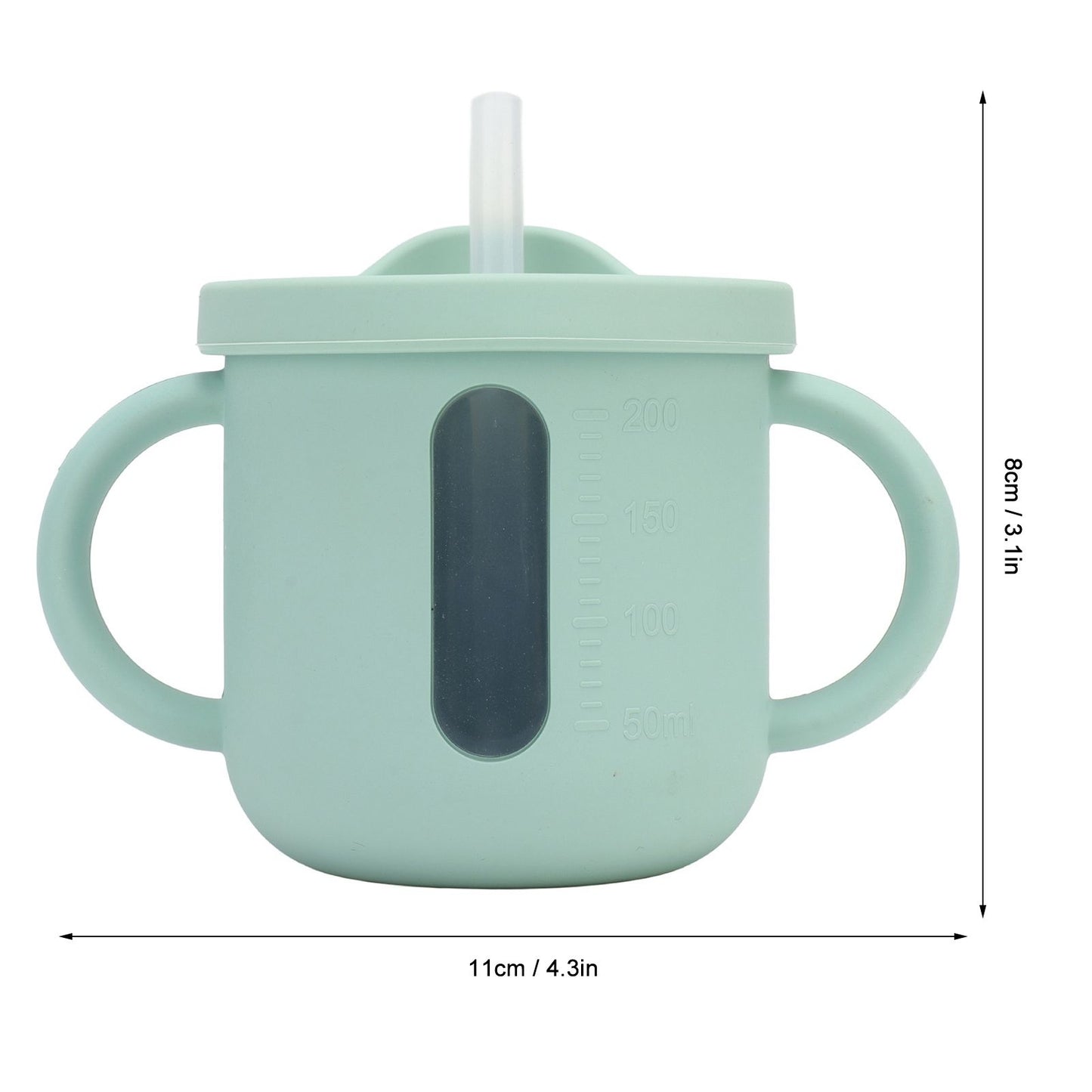 Silicone Sippy Cups Double Handles Lightweight Toddler Training Cup with Tight Leakproof Cover for Home V1294-YM0512-3118220269312
