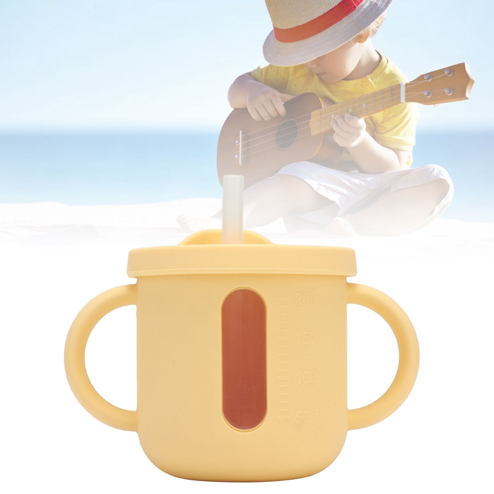 Silicone Sippy Cups Double Handles Lightweight Toddler Training Cup with Tight Leakproof Cover for Home V1294-YM0512-3118220269313