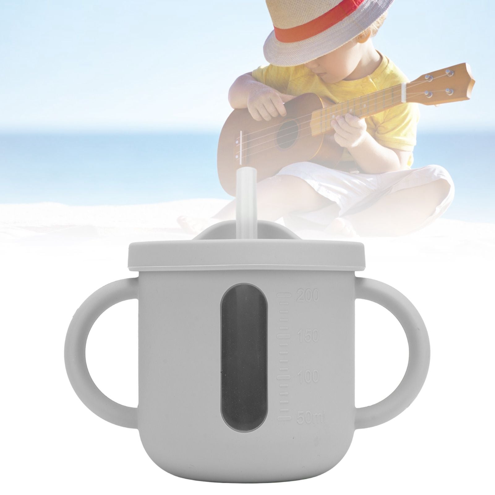 Silicone Sippy Cups Double Handles Lightweight Toddler Training Cup with Tight Leakproof Cover for Home V1294-YM0512-3118220269314