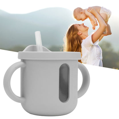 Silicone Sippy Cups Double Handles Lightweight Toddler Training Cup with Tight Leakproof Cover for Home V1294-YM0512-3118220269314