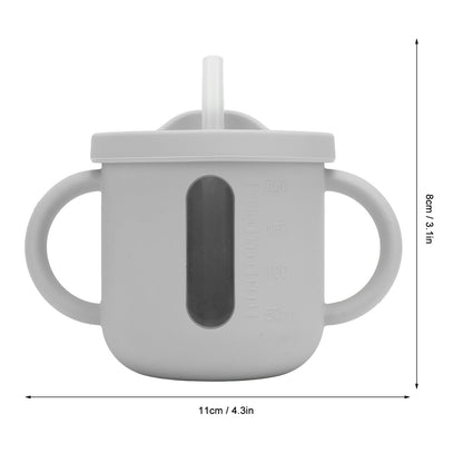 Silicone Sippy Cups Double Handles Lightweight Toddler Training Cup with Tight Leakproof Cover for Home V1294-YM0512-3118220269314