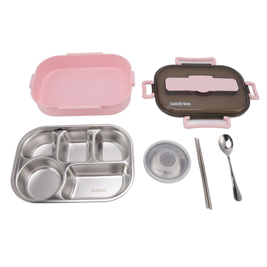 Lunch Container Box Stainless Steel Thermal Lunch Storage Box with Soup Bowl Chopsticks Spoon for Adults V1294-YM0512-3118220269413