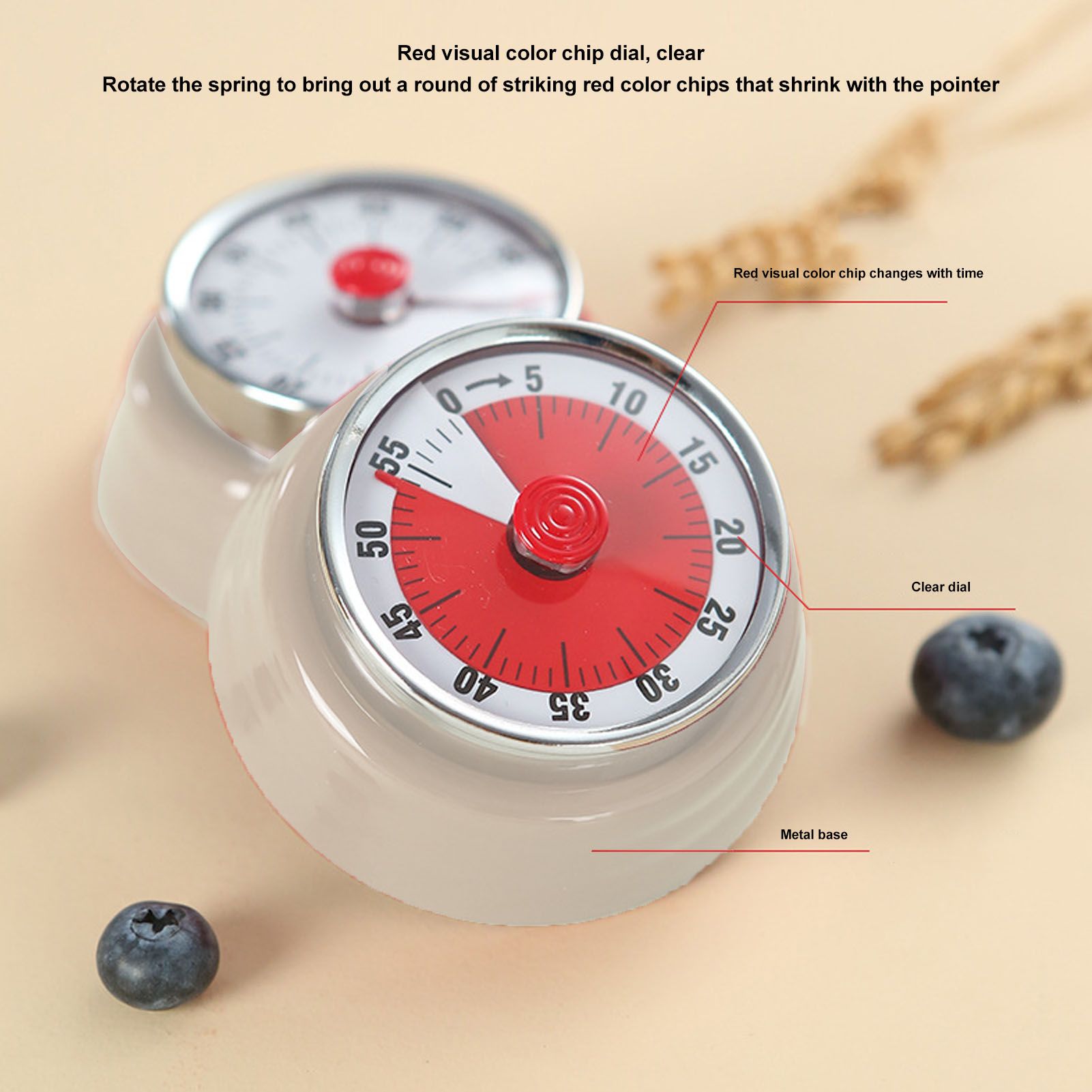 Magnet Circular Timer 60 Minute Visual Countdown Timer for Teachers Classroom Kids Homework Reading Adults V1294-YM0512-3118220269511