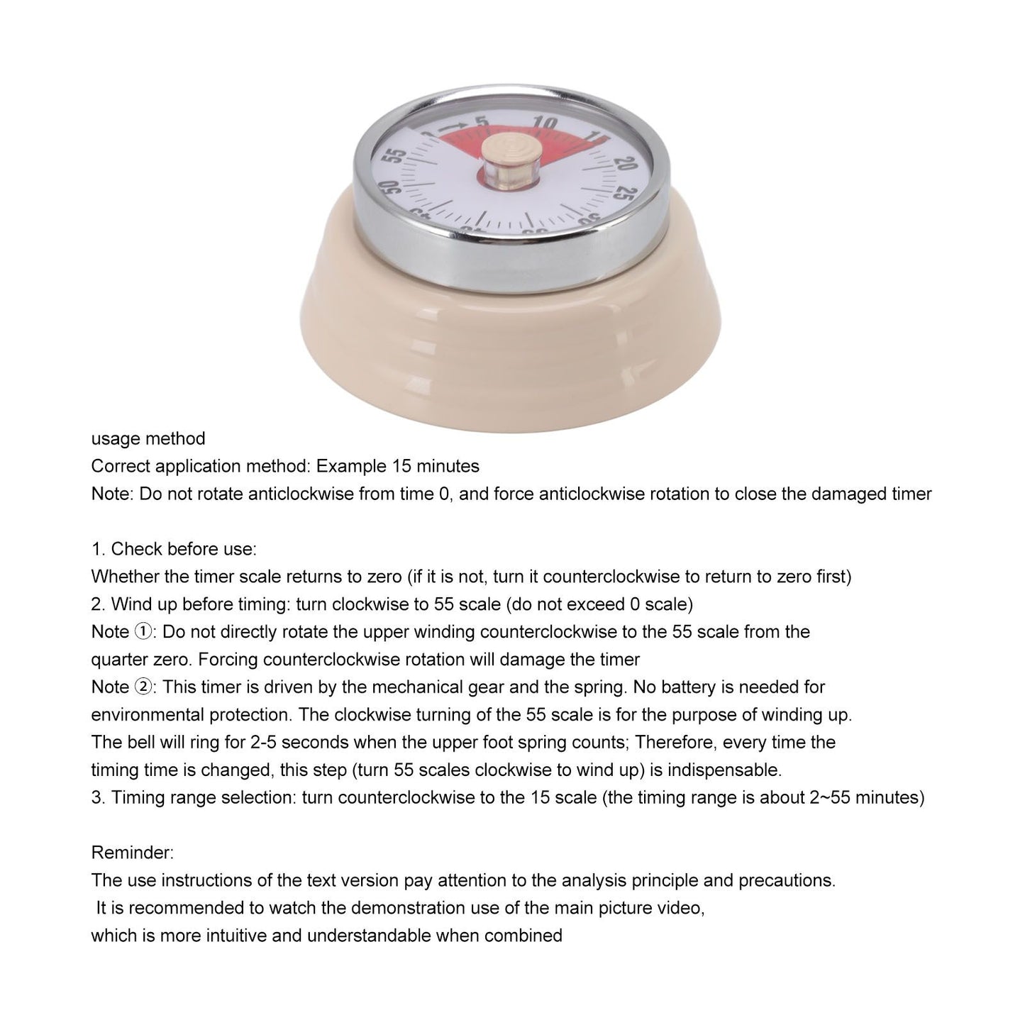 Magnet Circular Timer 60 Minute Visual Countdown Timer for Teachers Classroom Kids Homework Reading Adults V1294-YM0512-3118220269511