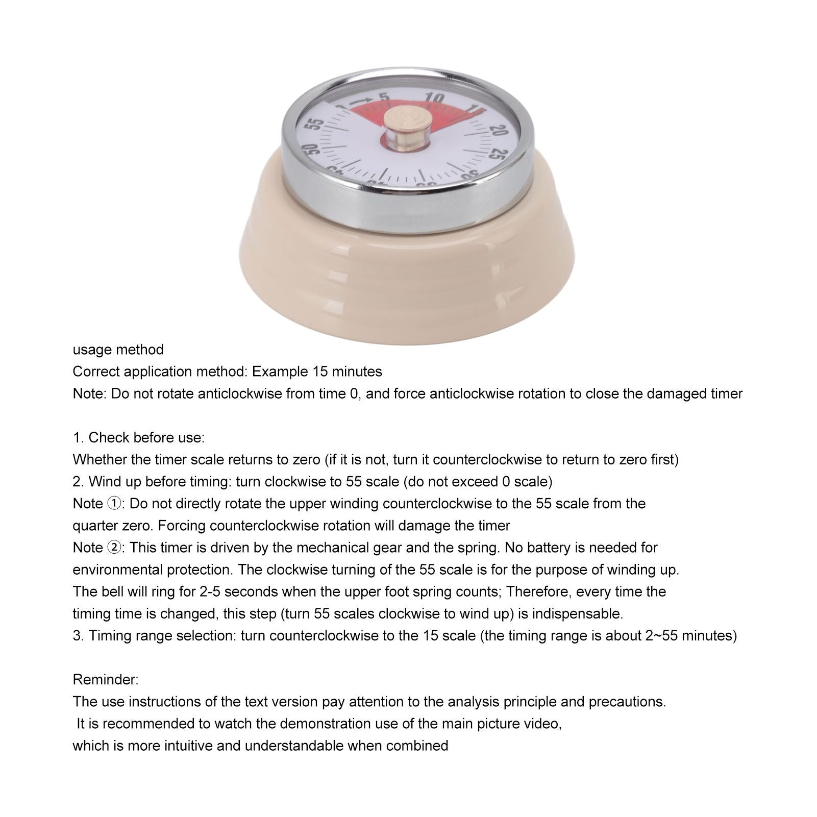 Magnet Circular Timer 60 Minute Visual Countdown Timer for Teachers Classroom Kids Homework Reading Adults V1294-YM0512-3118220269511