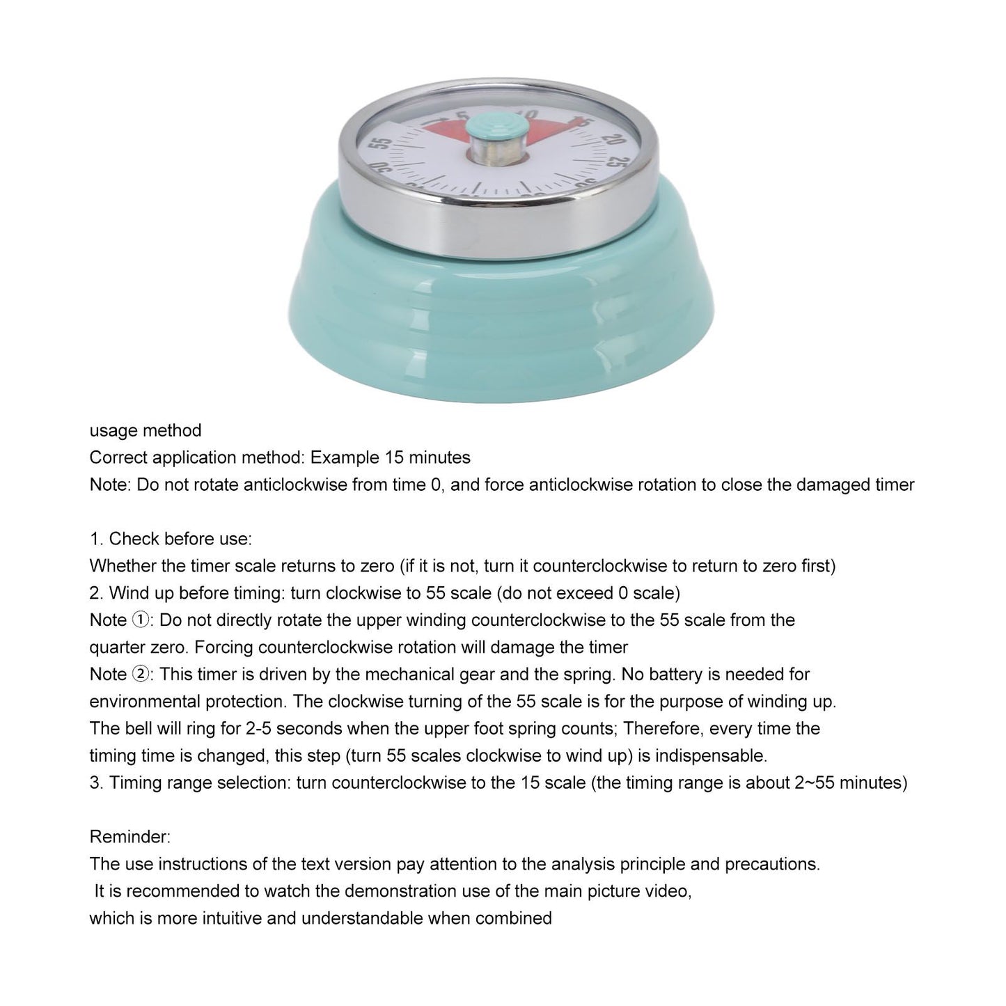 Magnet Circular Timer 60 Minute Visual Countdown Timer for Teachers Classroom Kids Homework Reading Adults V1294-YM0512-3118220269512