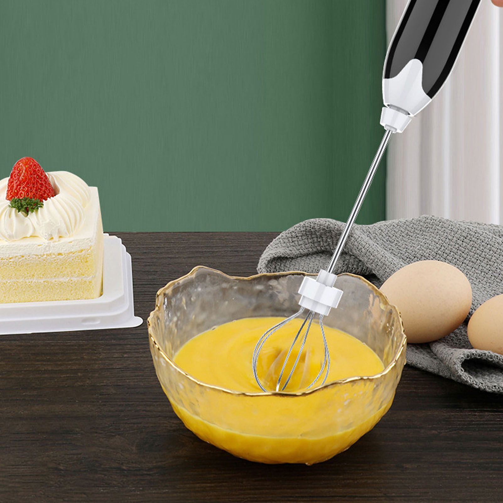 Electric Egg Beater Portable Multi Gears Milk Frother Rechargeable Kitchen Restaurant Coffee Cream Mixer V1294-YM0512-3118220270911