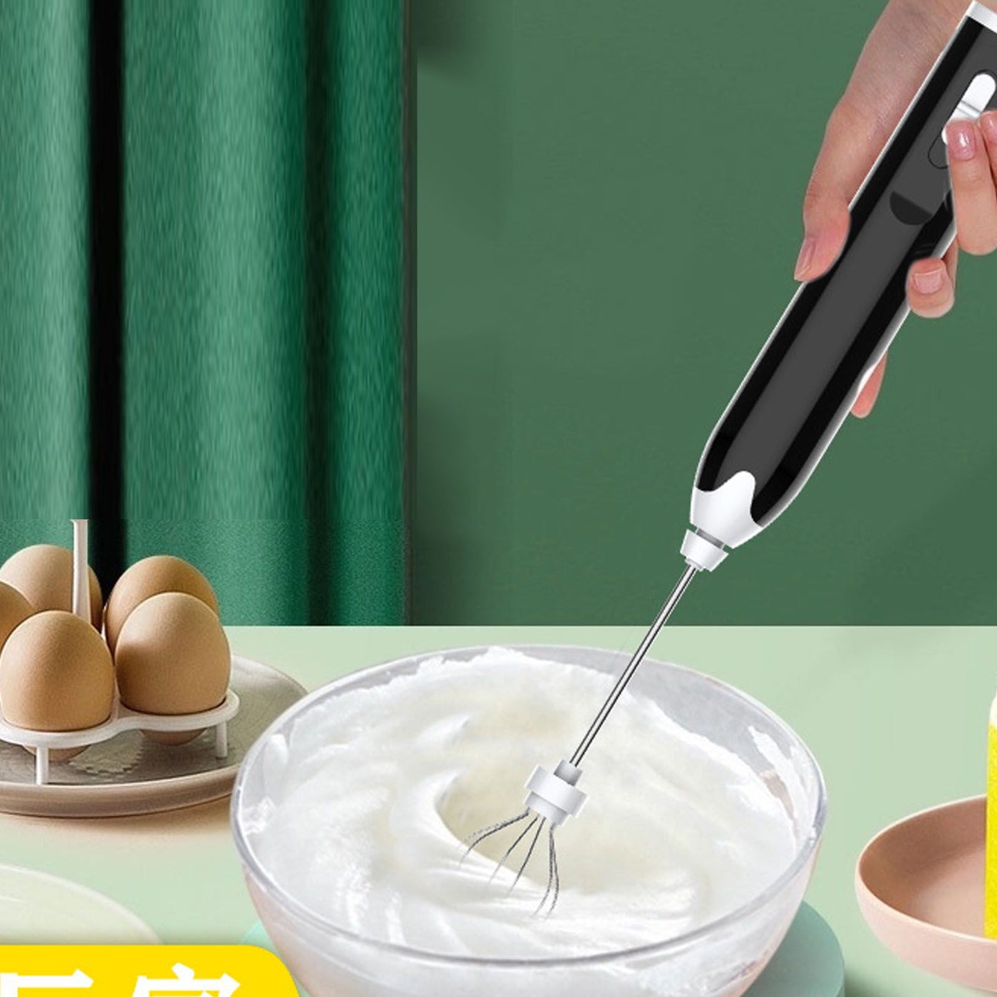 Electric Egg Beater Portable Multi Gears Milk Frother Rechargeable Kitchen Restaurant Coffee Cream Mixer V1294-YM0512-3118220270911
