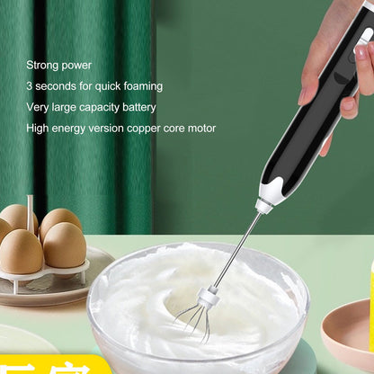 Electric Egg Beater Portable Multi Gears Milk Frother Rechargeable Kitchen Restaurant Coffee Cream Mixer V1294-YM0512-3118220270911