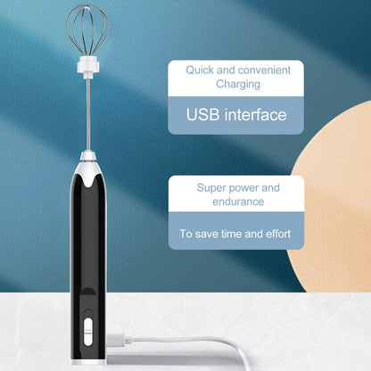 Electric Egg Beater Portable Multi Gears Milk Frother Rechargeable Kitchen Restaurant Coffee Cream Mixer V1294-YM0512-3118220270911