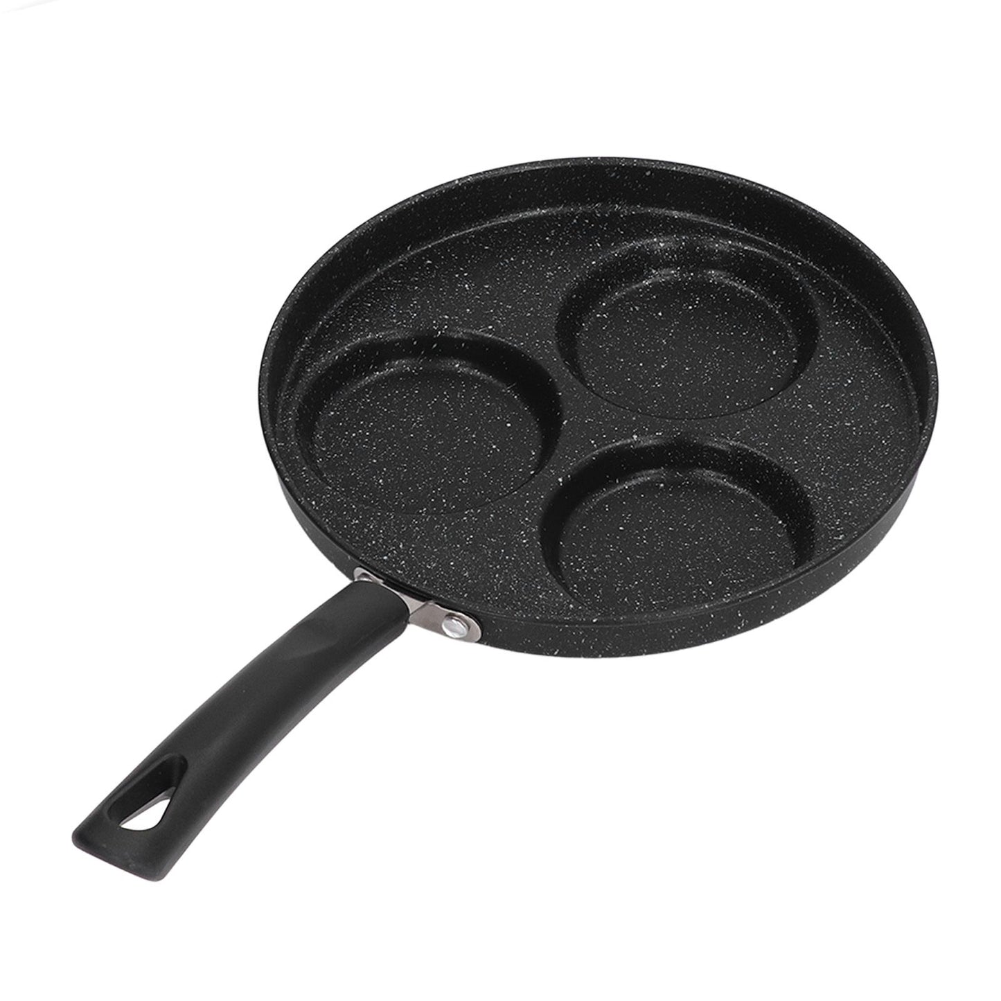 3 Cups Egg Hamburger Pan Metal Iron Heating Evenly Egg Cooker Pan with Comfortable Handle for Omelettes V1294-YM0512-3118220271211