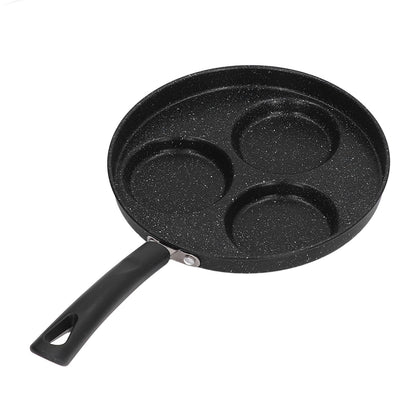 3 Cups Egg Hamburger Pan Metal Iron Heating Evenly Egg Cooker Pan with Comfortable Handle for Omelettes V1294-YM0512-3118220271211