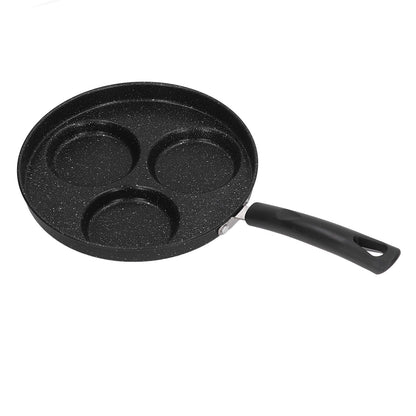 3 Cups Egg Hamburger Pan Metal Iron Heating Evenly Egg Cooker Pan with Comfortable Handle for Omelettes V1294-YM0512-3118220271211