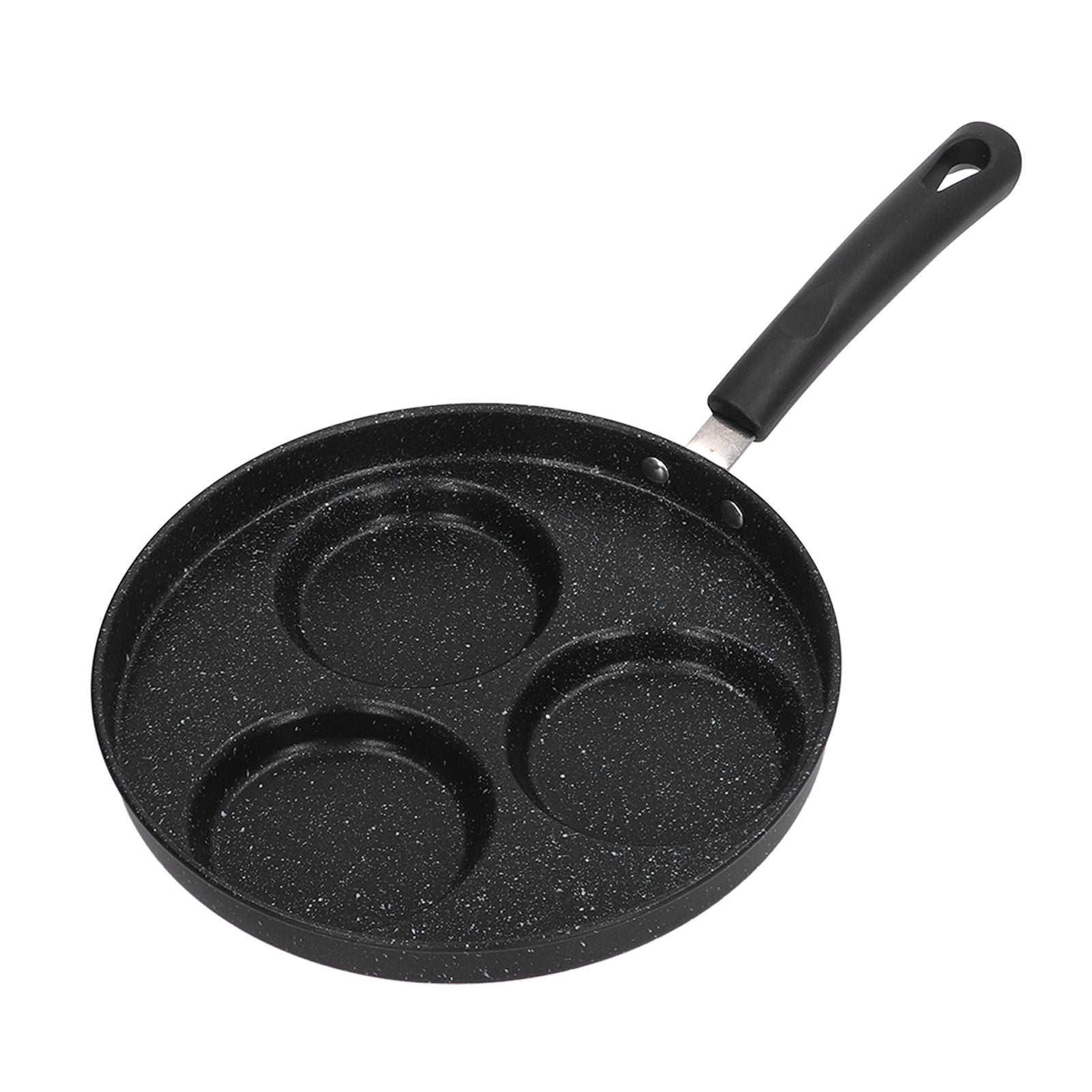 3 Cups Egg Hamburger Pan Metal Iron Heating Evenly Egg Cooker Pan with Comfortable Handle for Omelettes V1294-YM0512-3118220271211