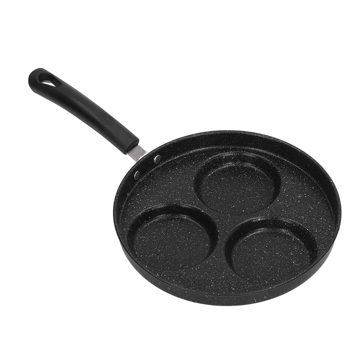 3 Cups Egg Hamburger Pan Metal Iron Heating Evenly Egg Cooker Pan with Comfortable Handle for Omelettes V1294-YM0512-3118220271211