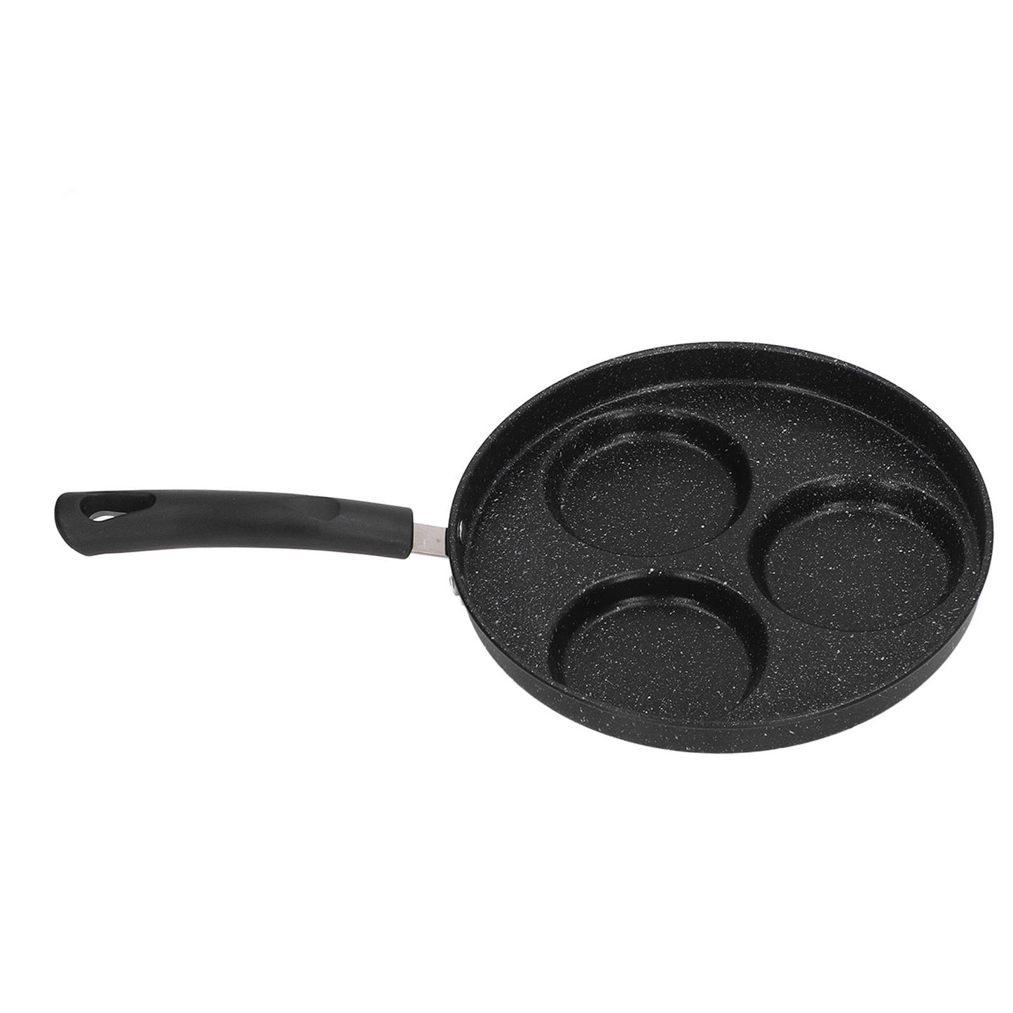 3 Cups Egg Hamburger Pan Metal Iron Heating Evenly Egg Cooker Pan with Comfortable Handle for Omelettes V1294-YM0512-3118220271211