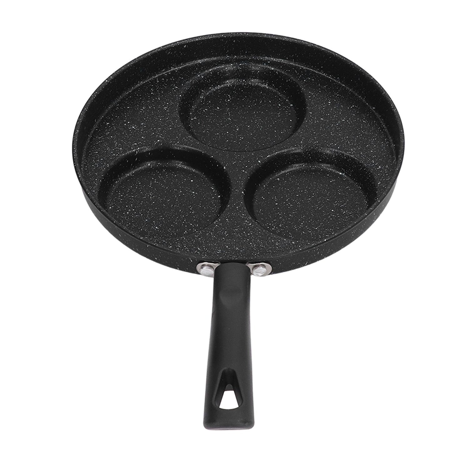 3 Cups Egg Hamburger Pan Metal Iron Heating Evenly Egg Cooker Pan with Comfortable Handle for Omelettes V1294-YM0512-3118220271211